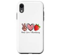 Carcasa para iPhone XR Camisas Peace Love Strawberry Farmer Strawberries Lover Fruit