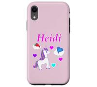 Carcasa para iPhone XR Camiseta de cumpleaños con diseño de Unicornio para niña con Nombre Heidi