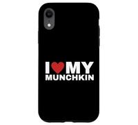 Carcasa para iPhone XR Camiseta de Gato I Love My Munchkin para Amantes de los Gatos