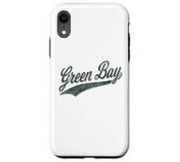 Carcasa para iPhone XR Camiseta Deportiva clásica con Texto en inglés Green Bay Wisconsin Varsity Script