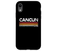 Carcasa para iPhone XR Cancún México Retro Rayas Vintage Beach Travel Design