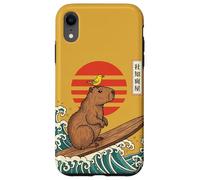 Carcasa para iPhone XR Capybara Surfing Japonés Gran Ola Kanagawa Ukiyo-e