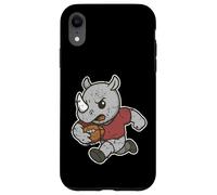 Carcasa para iPhone XR Caricatura de Rugby Rhino Carga
