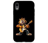 Carcasa para iPhone XR Cartoon Tiger Rock Guitarrista Tocando Guitarra Eléc