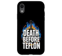 Carcasa para iPhone XR Cast Iron Skillet Cooking Death Before Nonstick Pan