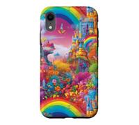 Carcasa para iPhone XR Castillo Rainbow Fairytale Magical Princess Design