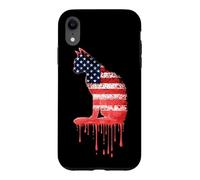 Carcasa para iPhone XR Cat American Flag USA Drip Graffiti Amante