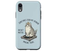 Carcasa para iPhone XR Cat On Record Player Imagina Que tu opinión no Importa