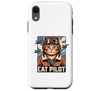 Carcasa para iPhone XR Cat Pilot Aviator Estilo Vintage