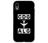 Carcasa para iPhone XR CDG a ALG Ruta de avión París Argel
