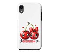 Carcasa para iPhone XR Cerezas Kawaii I Cherrish You Pareja Amor Fruta