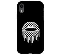 Carcasa para iPhone XR Checkered Black White Lip Cute Checkerboard