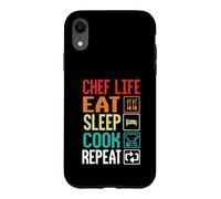 Carcasa para iPhone XR Chef Life Eat Cook Repeat Funny Cooking Chefs Lover