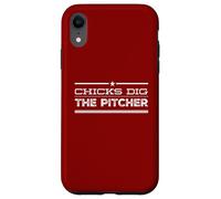 Carcasa para iPhone XR Chicks Dig The Pitcher - Divertido Amante del béisbol