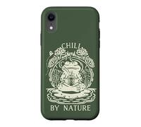 Carcasa para iPhone XR Chill by Nature Cottagecore Frog Meditation Vintage Badge