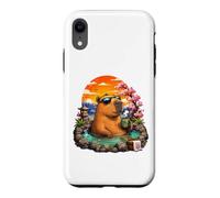 Carcasa para iPhone XR Chill Capybara Hot Spring Sunset Retro Funny Summer