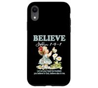 Carcasa para iPhone XR Christian Faith Believe In Christ versículo de la Biblia Niña
