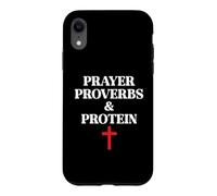 Carcasa para iPhone XR Christian Prayer Proverbs Protein Shakes Jesus Weights Faith