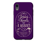 Carcasa para iPhone XR Cita de fe de Enfermera Cristiana Jesús Sana I Assist Humor
