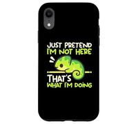 Carcasa para iPhone XR Cita Divertida de «Chameleon Not Here» sobre un Animal para Antisocial