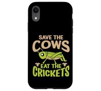 Carcasa para iPhone XR Cita Divertida Vegana - Eat The Crickets - Save The Cows