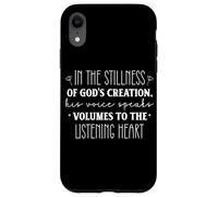 Carcasa para iPhone XR Cita Inspiradora en la Quietud de la Creación de Dios