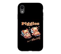 Carcasa para iPhone XR Cochinitos En Su Manta Cerditos Durmiendo Tocino