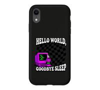 Carcasa para iPhone XR Coder Hello World Goodbye Sleep Computer Science Retro