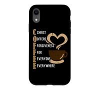 Carcasa para iPhone XR Coffee Christ Offers Forgiveness For Everyone Everywhere