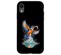 Carcasa para iPhone XR Colorido Martín Pescador Catching Fish Wildlife Art
