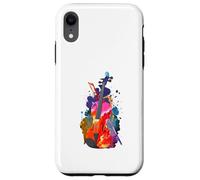 Carcasa para iPhone XR Colorido Violín y Arco Acuarela Arte Musical