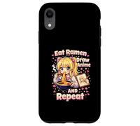 Carcasa para iPhone XR Come Ramen Dibuja Anime Y Repite | Linda Chica Manga Kawaii