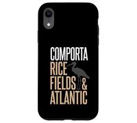 Carcasa para iPhone XR Comporta Portugal Campo de arroz y Silueta de cigüeña atlántica