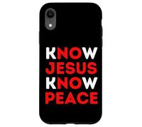 Carcasa para iPhone XR Conoce a Jesús Conoce la Paz Fe Cristiana Religiosa Navidad