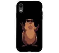 Carcasa para iPhone XR Cool Beaver Rock On Funny Animal Gafas De Sol Diseño