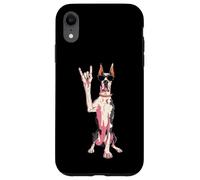 Carcasa para iPhone XR Cool Great Danés Rock Hand Sign Gafas de Sol Gráfico Perro Y