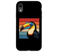 Carcasa para iPhone XR Cool Tucán Retro Puesta de Sol Vintage Amante de pájaros Desgastados