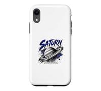 Carcasa para iPhone XR Coordenadas espaciales mundiales anilladas Saturn Planet