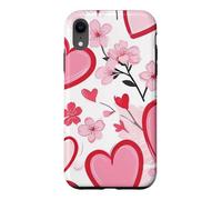 Carcasa para iPhone XR Corazón Ditsy Patrón Romántico Sakura Flores Cerezo Flores