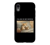 Carcasa para iPhone XR Corgi I'Ll Be In My Office Bookworm Nerd Reader Leer Vintage