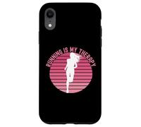 Carcasa para iPhone XR Correr es mi Terapia Girl Runner Jogger Cardio Retro Sunset