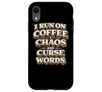 Carcasa para iPhone XR Corro con café Caos Palabras malditas Regalo Divertido para