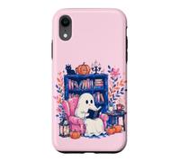 Carcasa para iPhone XR Cozy Spooky Ghost Reading in Autumn Halloween Teacher Kids