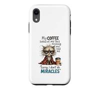 Carcasa para iPhone XR Cranky Cat Coffee No Miracles Humor matutino