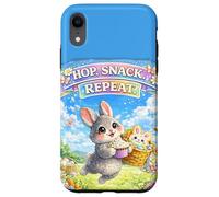 Carcasa para iPhone XR Cute Bunny Hops Snack Repeat Pastel Spring Huevos Decorativos