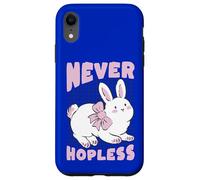 Carcasa para iPhone XR Cute Bunny Never Hopeless Positive Message Rabbit