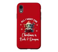 Carcasa para iPhone XR Cute Dragon Book For All I Want Christmas is Books & Dragons