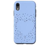 Carcasa para iPhone XR Cute Heart Black and Light Blue Artistic Stars