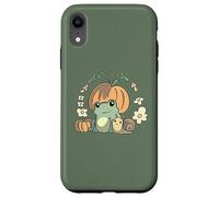 Carcasa para iPhone XR Cute Kawaii Fall Cottagecore Aesthetic Frog with Pumpkin