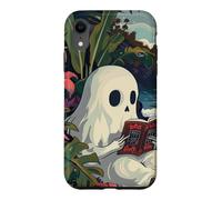 Carcasa para iPhone XR Cute Spooky Ghost Reading Book Summer Tropical Beach Reader